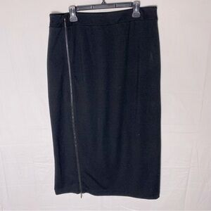Penningtons Black Midi Length Skirt With Zipper 16 Contemporary Minimalism